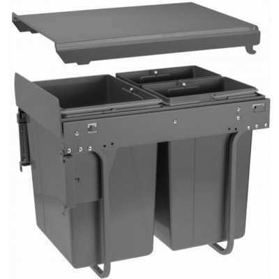 In-Design Vestavný odpadkový koš GATOR šířka 400 mm 2 x 15 l 1 x 20 l + 2 x 10 l