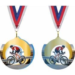 Akrylátová medaile Cyklistika Zlatá