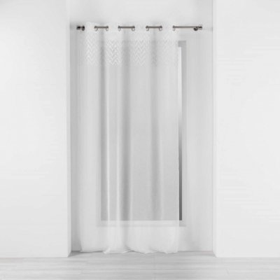 Douceur d'intérieur Záclona do obývacího pokoje s oky ROXIA, 140 x 240 cm, bílá, polyester – Zboží Mobilmania