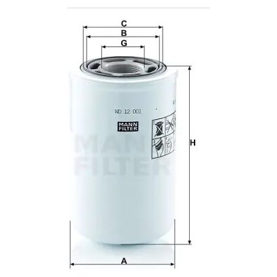 MANN FILTER Filtr hydrauliky WD 12 001 – Hledejceny.cz