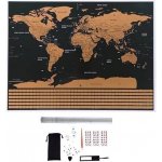 Malatec Velká Stírací mapa světa s vlajkami Deluxe 82 x 59 cm s příslušenstvím černá – Zbozi.Blesk.cz