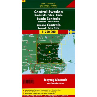 Mapa Švédsko 4 střed 1:250 000