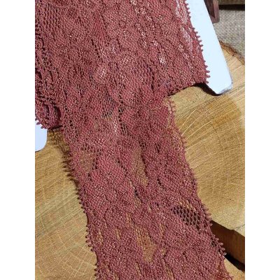 Elastická krajka / vsadka šíře 60 mm hnědá – Zboží Dáma