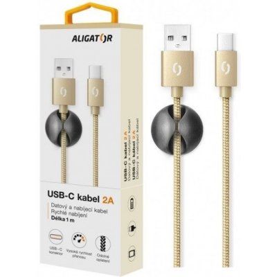 Aligator Datový kabel PREMIUM 2A, USB-C zlatý (DATKP09) – Zboží Mobilmania