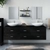 Koupelnový nábytek vidaXL 5dílná koupelnová sestava černá kompozitní dřevo