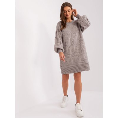 Italy Moda Šedé pletené šaty at-sw-2367.76p-grey – Zbozi.Blesk.cz