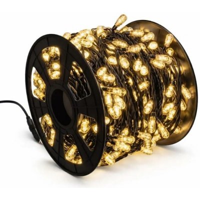 Easy Fix LED světelný řetěz 100 m venkovní teple bílá, 2000 diod, černý kabel IP67, cívka – Hledejceny.cz