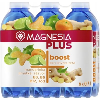 Magnesia Plus Boost mandarinka limetka zázvor jemně perlivá 6 x 0,7 l – Zbozi.Blesk.cz