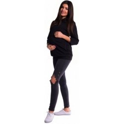 Be MaaMaa těhotenské a kojící teplákové triko černá