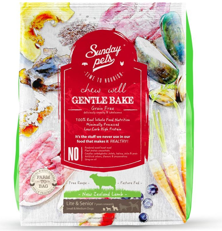 Sunday Pets Gentle Baked Grain Free Lamb Senior Small & Medium 1,3 kg