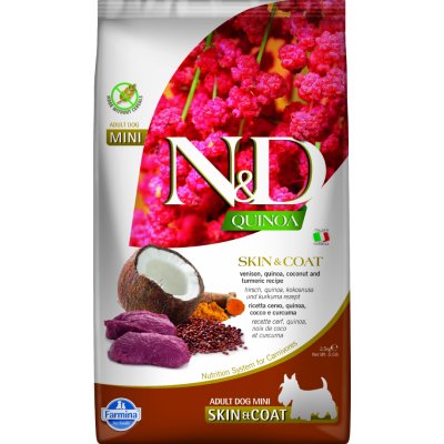 N&D Quinoa Dog Adult mini Skin & Coat Grain Free Venison & Coconut 2,5 kg