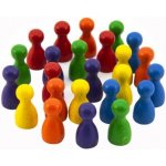 Figurky dřevo 25mm 24ks 6 barev+ 2 kostky společenská hra v sáčku 7x13cm – Zboží Mobilmania