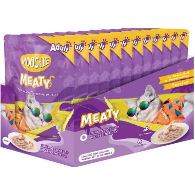MOOCHIE Tuna & Scallop In Jelly tuňák a mušle v želé 12 x 70 g – Hledejceny.cz