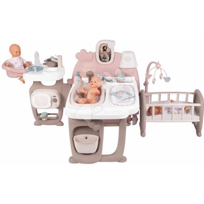 Smoby Domeček pro panenku Large Doll's Play Center Natur D'Amour Baby Nurse trojkřídlý s 23 doplňky (kuchyňka, koupelna, ložnice) – Zboží Mobilmania