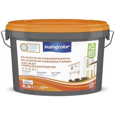 Swingcolor Fasádní barva silikátová, sněhobílá, 2,5 l 6244 T02,5 0 – HobbyKompas.cz