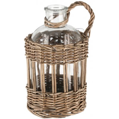 Nord Clean Skleněná láhev s ratanovým uchem, 20 cm transparentní – Zboží Dáma