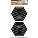 Room Decor A1325 Samolepicí dekorace 1325 černé šestiúhelníky 69x32cm – Zboží Dáma