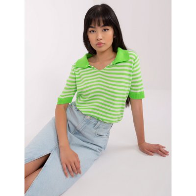 BADU Pletené tričko s límečkem světle zelená – Zboží Mobilmania