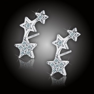 Elanis Jewel Stříbrné náušnice Crystal Stars SNAUCRSTS1 – Zboží Mobilmania
