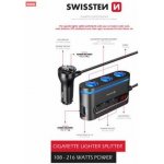 SWISSTEN AUTOADAPTÉR S VÝSTUPEM 3x CL, 2x UCB-C PD a 1x USB-A QA 3.0, 108W - 216W – Hledejceny.cz