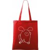 Nákupní taška a košík Plátěná taška Handy Crazy Pes červená bílý motiv