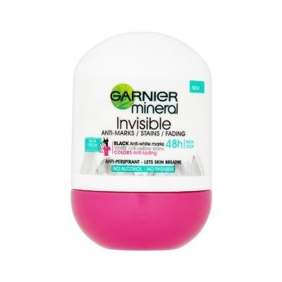 Garnier Mineral Invisible Black White Colors Floral Touch 48h Antiperspirant roll-on 50 ml – Zboží Mobilmania