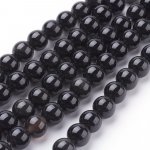 NUBIO Přírodní obsidián - korálky, černé, 8 mm – Zboží Dáma