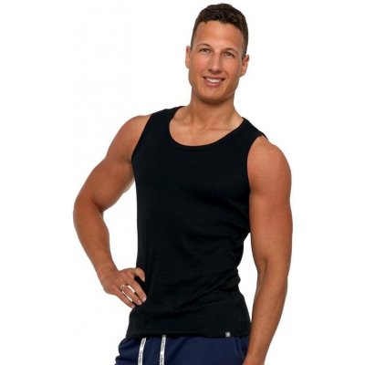 Bavlněné pánské tílko Basic černé – Sleviste.cz