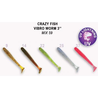 Crazy Fish Vibro Worm 7,5 cm Mix 59 5 ks – Hledejceny.cz