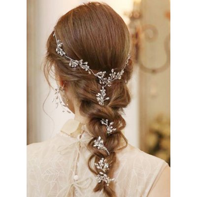 B-TOP Ozdoba do vlasů s kamínky 100 cm - bílá/stříbrná – Zboží Dáma