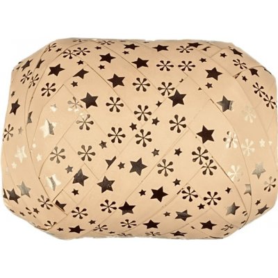 Vánoční vázací stuha CHRISTMAS LIGHTS skořicová (velké Mega klubko) 10mm x 20m – Zboží Dáma