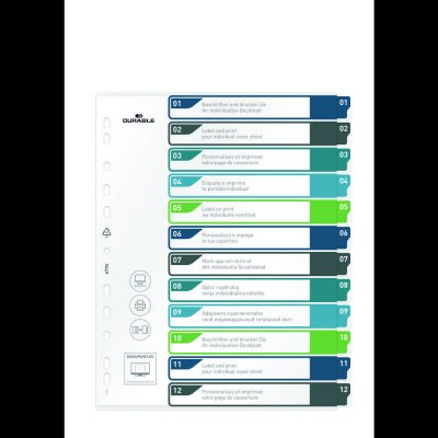 Durable 679627 rejstřík DIN A4+ 1-12 vícebarevná 12 karet 679627 – Zbozi.Blesk.cz
