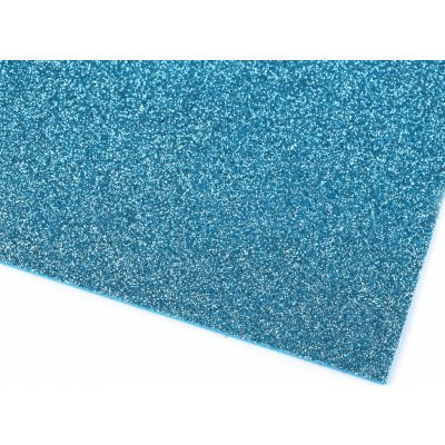 Samolepicí pěnová guma Moosgummi s glitry 20x30 cm - 2 ks Barva: modrá světlá – Zbozi.Blesk.cz