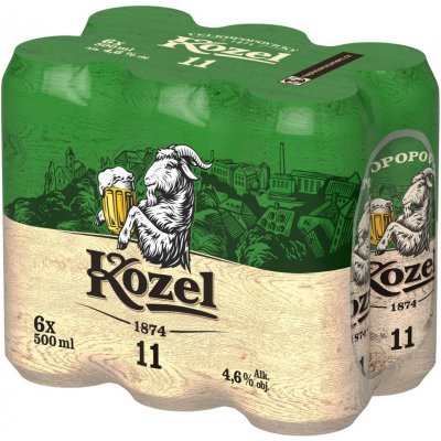 Velkopopovický Kozel světlý ležák 11° 6 x 0,5 l (plech) – Sleviste.cz