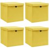 Úložný box zahrada-XL Úložné boxy s víky 4 ks žluté 32 x 32 x 32 cm textil