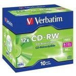 Verbatim CD-RW 700MB 8-12x, jewel, 10ks (43148) – Hledejceny.cz
