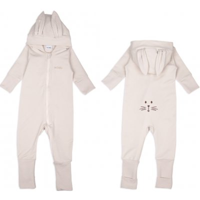 Moniel Dětský rostoucí teplákový overal Králík Basic Light Beige – Zbozi.Blesk.cz