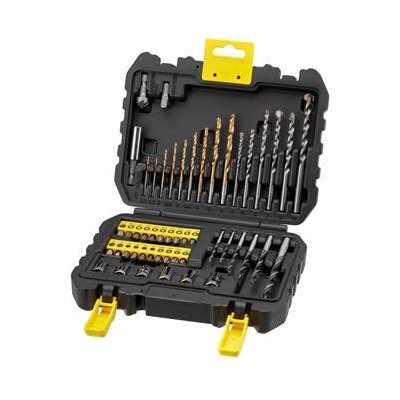 Stanley STA88546-XJ 50dílná sada vrtáků do kovu Titanium/dřeva/zdiva, šroubovací bity, magnetický držák bitů, nástrčné hlavice, záhlubník, 1/4" adaptér – Sleviste.cz