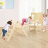 Montessori smyslová pomůcka Costway Učící věž + Piklerové trojúhelník Montessori sada 7v1 Natural