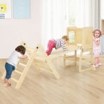 Costway Učící věž + Piklerové trojúhelník Montessori sada 7v1 Natural – Zboží Mobilmania