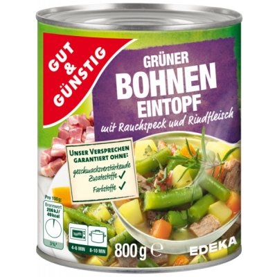 G&G - Gut & Günstig G&G Eintopf s fazolemi, hovězím masem a uzenou slaninou 800g – Zboží Dáma