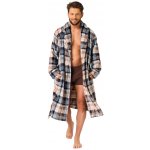 Pánský župan KEY 443 béžová-kostkovaný vzor – Zboží Mobilmania