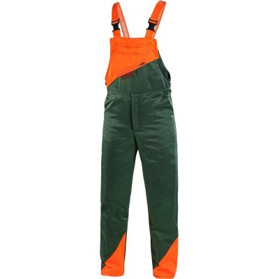 Canis CXS Protipořezové kalhoty s laclem LESNÍK zelená oranžová – Sleviste.cz