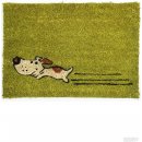 Bo Ma Trading Rohožka barevná zelený pes Hnědá Zelená 40 x 60 cm