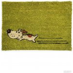 Bo Ma Trading Rohožka barevná zelený pes Hnědá Zelená 40 x 60 cm – Zboží Dáma