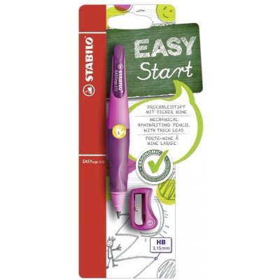 Stabilo EASYergo tužka pro leváky s ořezávátkem 3,15 mm růžová – Hledejceny.cz