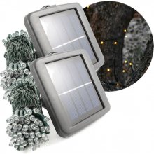 Solar SolarCentre Vánoční SADA 2x Solární LED řetězCentre Elan SS9946 200 LED 20m teplá bílá 21976