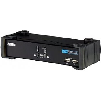 Aten CS-1762A 2-Port DVI USB 2.0 KVMP Switch, 2x DVI-D Cables, 2-port Hub, Audio