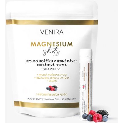 Venira magnesium bisglycinát shots lesní plody 30 ampulí – Hledejceny.cz