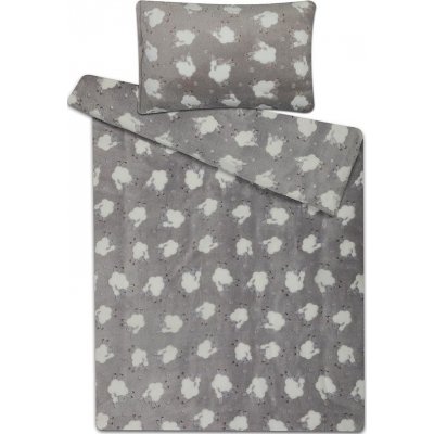 Sleep-well povlečení mikroflanel Ovečky světle šedé 135x90 40x60 – Zbozi.Blesk.cz